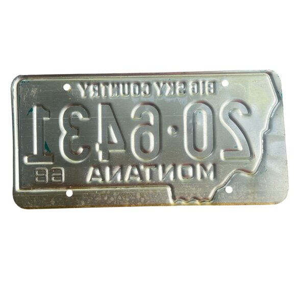 Montana License Plate 1969 Green on Cream TRUE VINTAGE - Picture 2 of 3